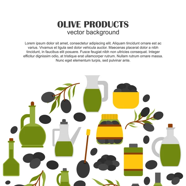 Vektor ploché karikatury olivy pozadí — Stockový vektor