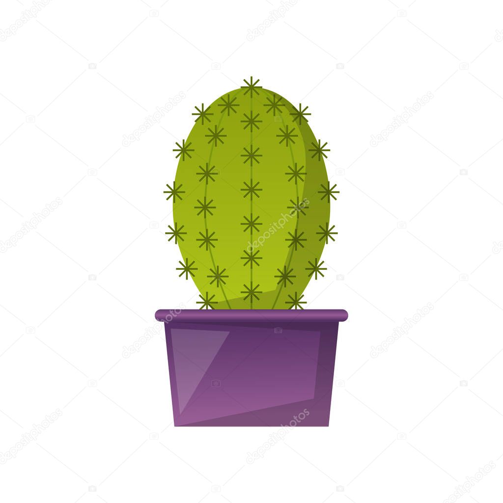Vector cartoon house plant cactus icon