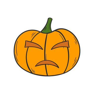 Cadılar Bayramı Balkabağı vektör karikatür el çekilmiş