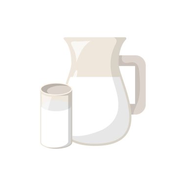 Vektör karikatür izole taze süt
