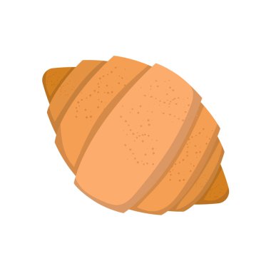 Vektör karikatür kruvasan üstten görünüm izole