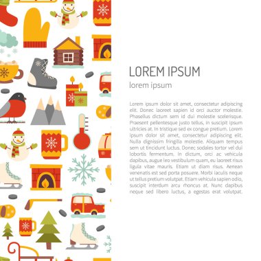 Vektör kış çizgi film arka plan