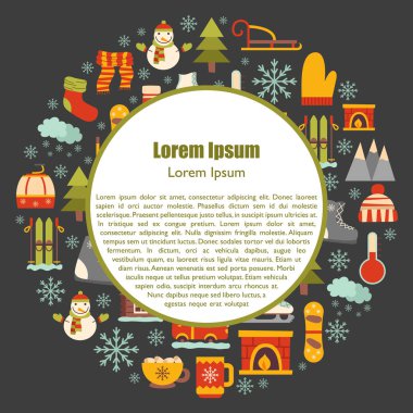 Vektör kış çizgi film arka plan