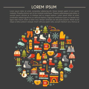 Vektör kış çizgi film arka plan