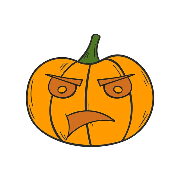 Vector cartoon hand drawn Halloween Pumpkin — Stock Vector