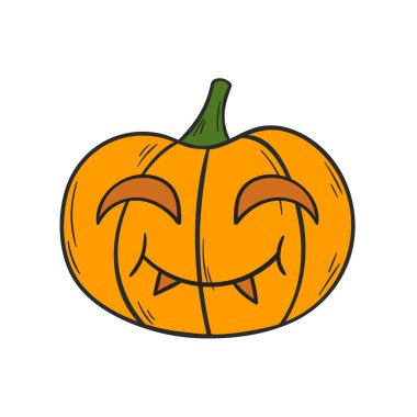 Cadılar Bayramı Balkabağı vektör karikatür el çekilmiş