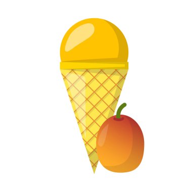 Vektör karikatür mango dondurma topları