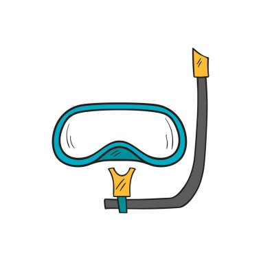 Vektör karikatür el çekilmiş şnorkel maskesi