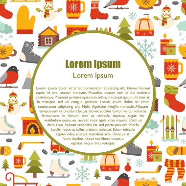 Vektör kış çizgi film arka plan