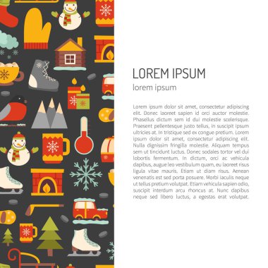 Vektör kış çizgi film arka plan