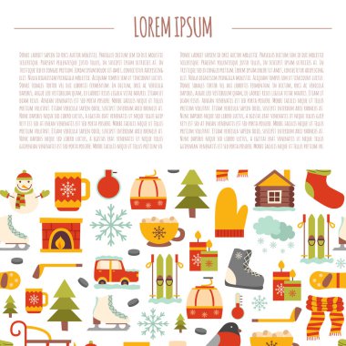 Vektör kış çizgi film arka plan