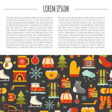 Vektör kış çizgi film arka plan