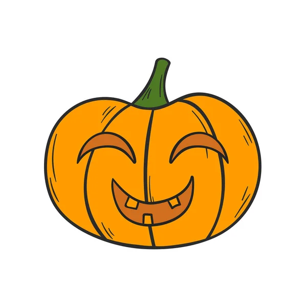 Vector cartoon hand drawn Halloween Pumpkin — Stock Vector