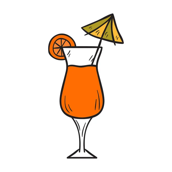 Vettoriale cartone animato disegnato a mano cocktail esotico — Vettoriale Stock