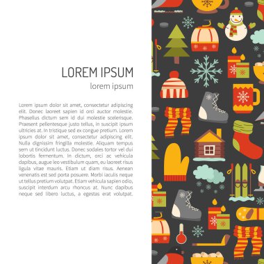 Vektör kış çizgi film arka plan