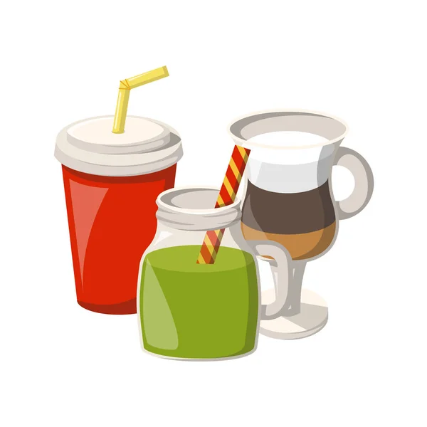 Caricature vectorielle boissons non alcoolisées — Image vectorielle
