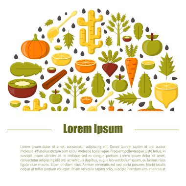 Vektör Detoks smoothies malzemeler karikatür