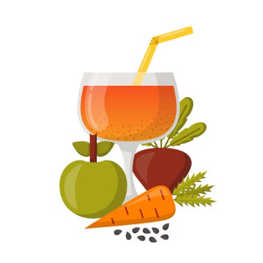 Vektör Detoks smoothies malzemeler karikatür