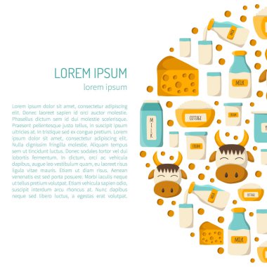 Vektör çizim karikatür süt ürünleri adam ile