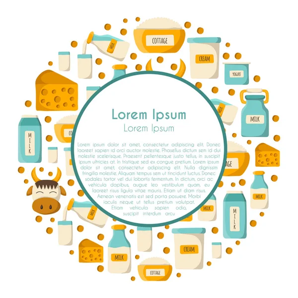 Vektör çizim karikatür süt ürünleri adam ile