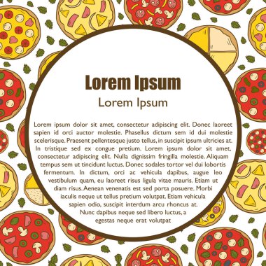 Vektör el pizza arka plan çekilmiş