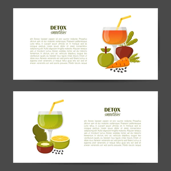 Vektor detox smoothies bahan kartun - Stok Vektor