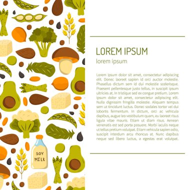 Vektör vegan protein nesneleri