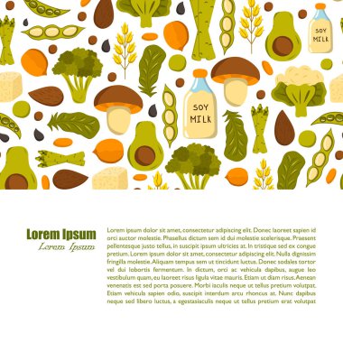 Vektör vegan protein nesneleri