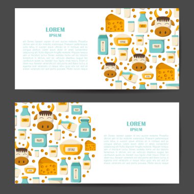 Vektör çizim karikatür süt ürünleri ile