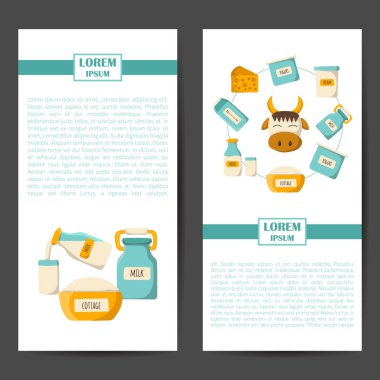 Vektör çizim karikatür süt ürünleri ile