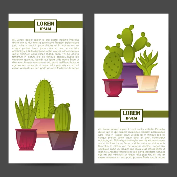 Vector dibujos animados casa planta cactus fondo — Vector de stock