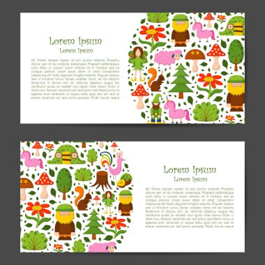 Vektör sihirli orman çizgi film arka plan