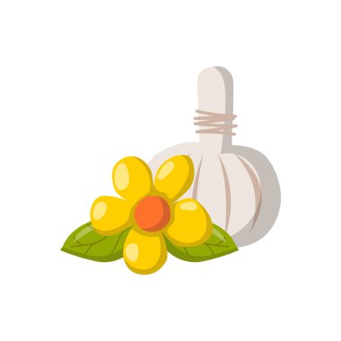 Vektör karikatür spa masaj bitkisel basın