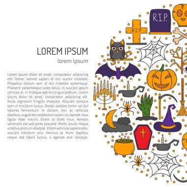 Vektör karikatür elle çizilmiş Cadılar Bayramı arka plan