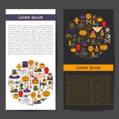 Vektör karikatür elle çizilmiş Cadılar Bayramı arka plan