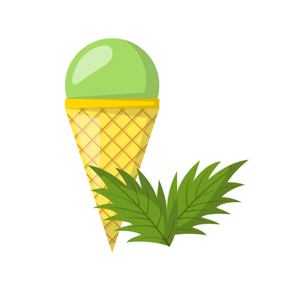 Vector de dibujos animados de menta bolas de helado — Archivo Imágenes Vectoriales