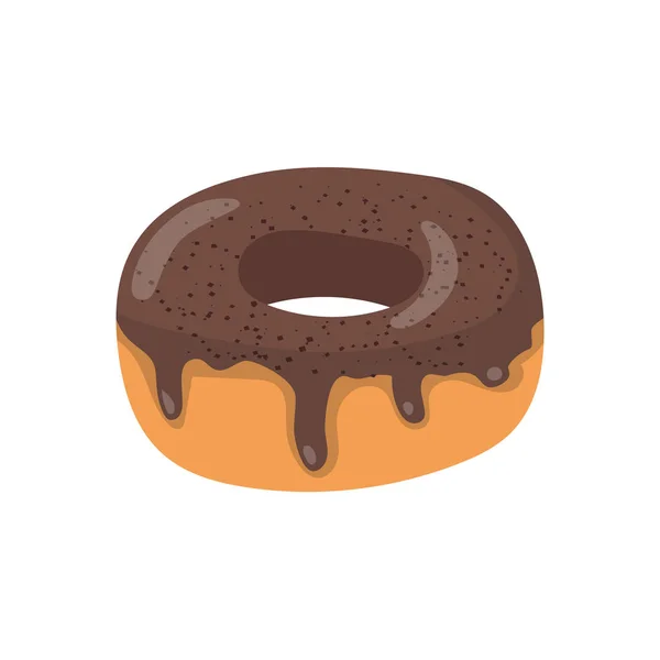 Vector desenho animado doce donut de chocolate —  Vetores de Stock
