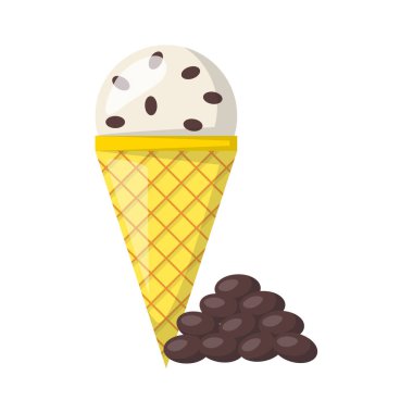 Dondurma topları vektör çizgi film çikolata cips