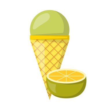 Vektör karikatür limon dondurma topları