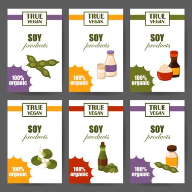 Vektör karikatür soya gıda arka plan