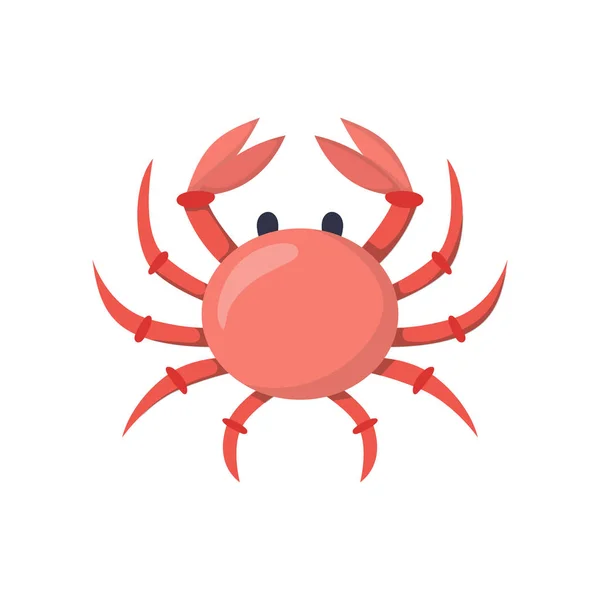 Vectot dibujos animados aislado cangrejo rojo — Vector de stock