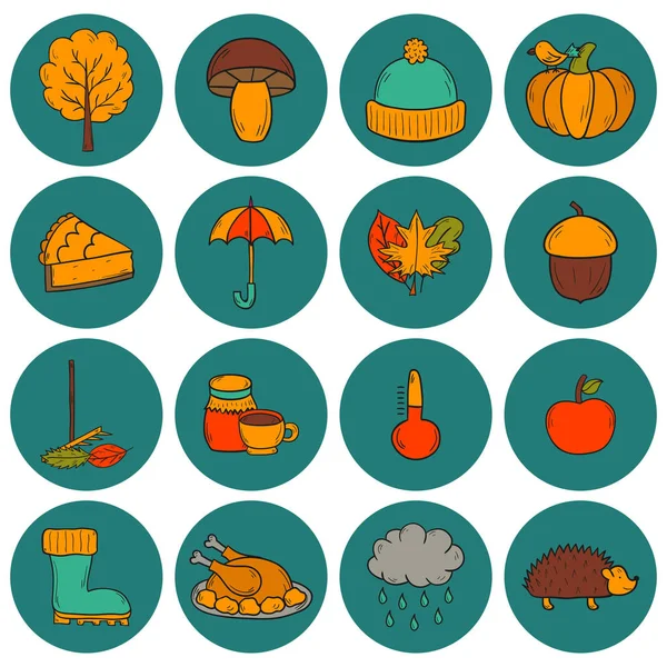 Vektör karikatür elle çizilmiş simgeler