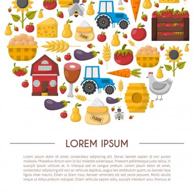 Vektör karikatür çiftlik piyasa arka plan