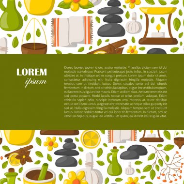 Vektör karikatür ayurveda arka plan