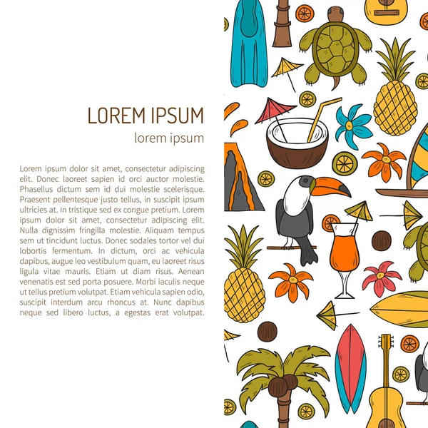 Hawaii arka plan vektör el çekilmiş