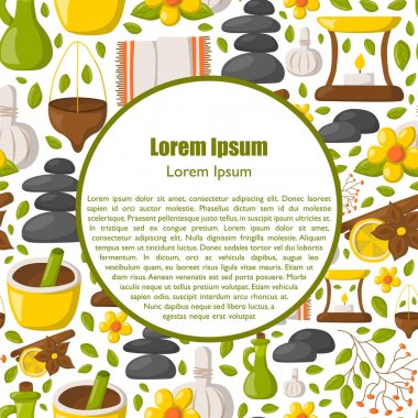 Vektör karikatür ayurveda arka plan