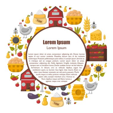 Vektör karikatür çiftlik piyasa arka plan