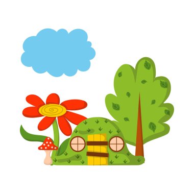 Vektör çizgi film çocuklar sihirli orman arka plan