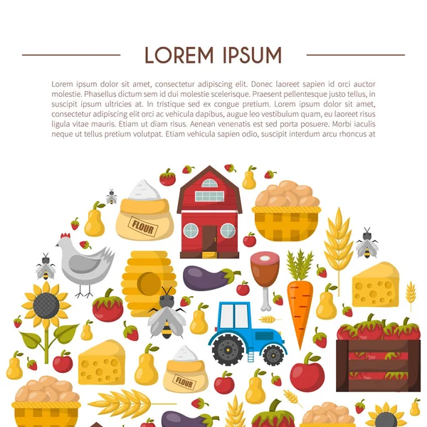 Vektör karikatür çiftlik piyasa arka plan