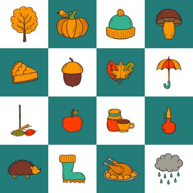 Vektör karikatür elle çizilmiş simgeler